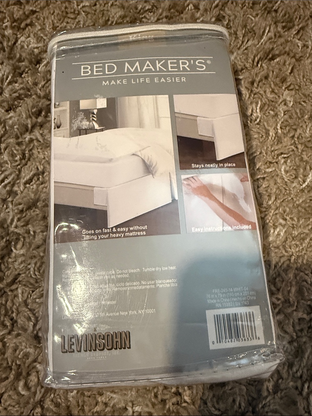 Wrap around bed skirt, size king, white, and  New!